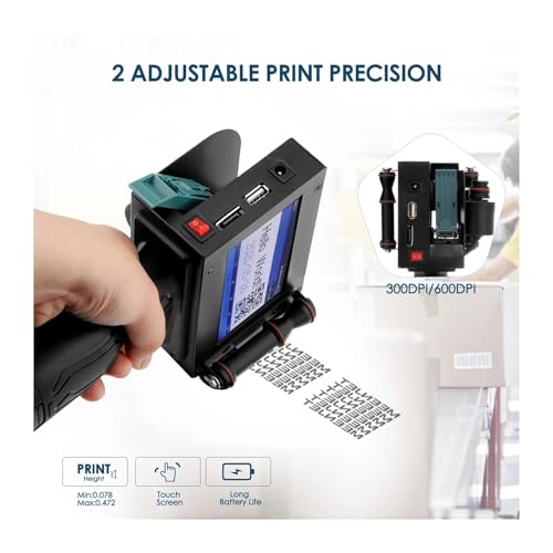 Portable Handheld Inkjet Printer for QR Barcode Date Coding Fast-Dry Ink
