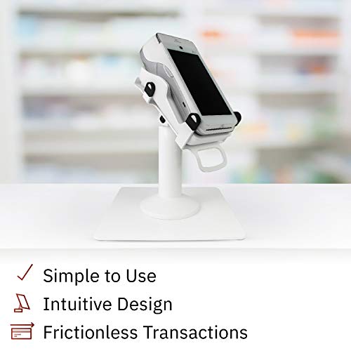 Discount Credit Card Supply DCCStands Freestanding Swivel and Tilt Pax A920 Terminal Stand with L920 Charging Base (White)