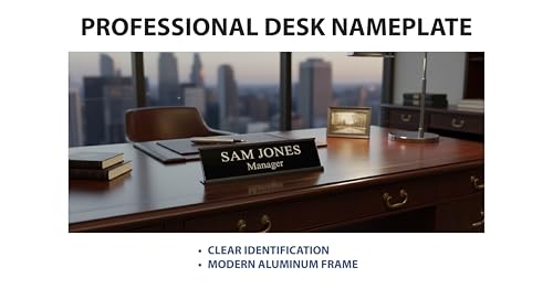 2" x 8" Aluminum Office Desk Nameplate Sign Holder (Gold) 10 Pack