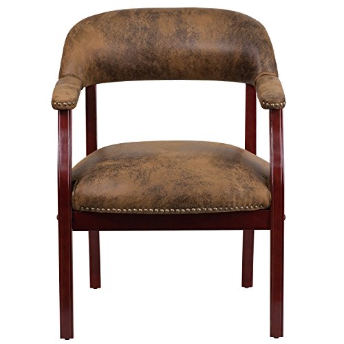 EMMA + OLIVER Bomber Jacket Brown Conference Chair