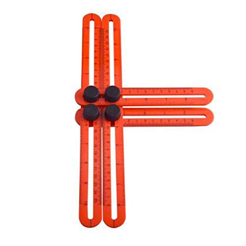 TEOYETTSF 1Pcs Professional Template Tool Angle Ruler Measuring Protractor Activity Four-fold Ruler with Metric Inch Scale(D)