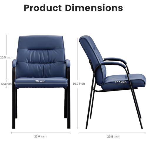 BoisKom Office Guest Reception Chair Set of 2, Conference Room Chairs Waiting Room Chairs 2 Pack, Modern Leather Office Desk Chair No Wheels.