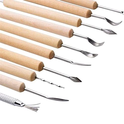 UOHLCX Clay 19-piece Set of Sculpture Wood Lace Combination Tools to Assist Carving Supplies
