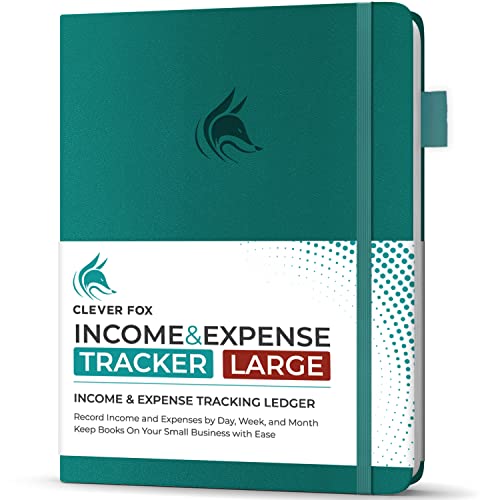 Clever Fox Income & Expense Tracker, Business Ledger 5.8x8.3 Dark Teal