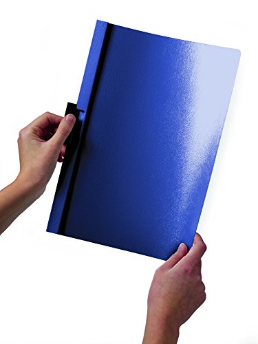 DURABLE Report Cover with DURACLIP, Letter-size, Holds Up to 60 Pages, Clear Cover/Dark Blue, 25 per Box (221407)