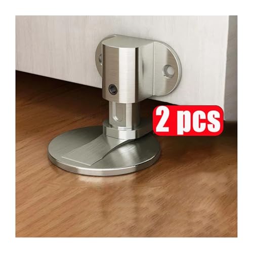 Adjustable Stainless Steel Door Stop Punch-Free Strong Magnetic Anti-Collision Door Stopper Invisible Bathroom Floor Door Stop(07,4 PCS)