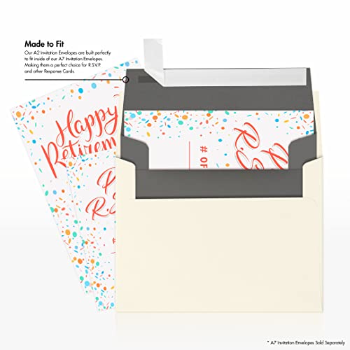 LUXPaper A2 Invitation Envelopes w/Peel & Press (4 3/8 x 5 3/4) - Smoke Gray (1000 Qty.)