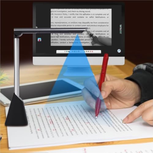 Document Camera, Document Camera Scanner, 5MP HD, A4 Capture Size, LED Book for Classroom Teachers for Live Demo(BK32)