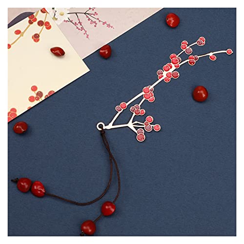 Bookmark Metal Peacock Bookmark Gift Box Hollow Tassel Pendant Chinese Style Student Gift Teacher's Day Gift for Teacher Metal Bookmark (Color : 4) (14)