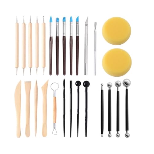 WODHAZNC Clay Tool Set 28 Sets of Carving Polymer Sculpture DIY Manual Tools