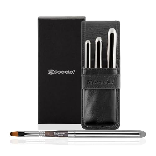 Escoda | Watercolour | Prado Set with 3 Bright Travel Brushes for Watercolour | Size 2,6,10 | 3 Brushes | Synthetic Tame | Bright
