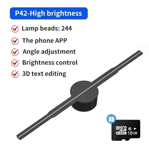 3D Hologram Projector Fan Wall-Mounted WiFi LED Player Sign Holographic Lamp Remote Advertising Display Image Video