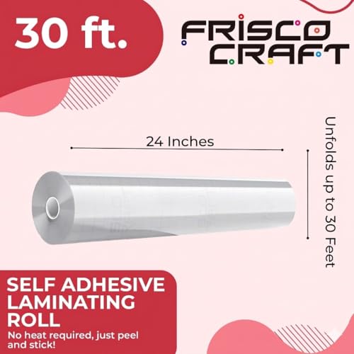Frisco Craft Transparent Glossy Self Adhesive Laminating Roll 24" x 30 ft