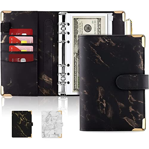 A6 Marble Budget Binder Refillable Notebook for A6 Filler Paper Personal Planner Binder Cover with Magnetic Buckle Closure (Color : C) (A)