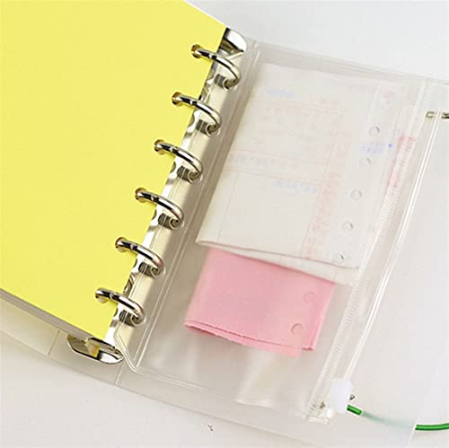 Filing Envelopes 5pcs A5 A6 A7 File Holder Standard Transparent PVC Loose Leaf Pouch with Self-Styled Zipper Filing Organizer Product Binder Plastic Folders (Color : A7)