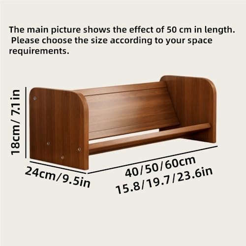 Desktop Bookshelf Organizer, CD Display Storage Box, Tilted Magazine Rack, Wood Countertop Display Stand for Study, Office, Living Room(15.8 * 9.5 * 7.1IN)