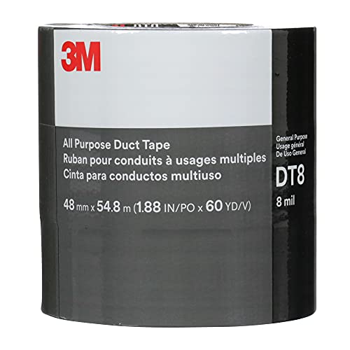 3M All Purpose Duct Tape DT8, Silver, 1.88 in x 60 yd, 8 mil, 3 Roll/Pack