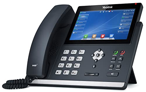Yealink T48U IP Phone, 16 Lines. 7-Inch Color Touch Screen Display. Dual USB 2.0, Dual-Port Gigabit Ethernet, 802.3af PoE, Power Adapter Not Included (SIP-T48U)