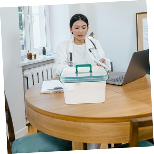 gklwVSlwv Storage Bins，Plastic Bins ，Capacity Transparent First Aid Box with Handles for Home and Emergency Use Multi Functional Medical