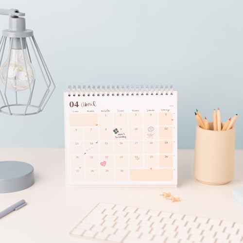 Grupo Erik Calendar 2026 Desk Calendar Family Planner - Desk Calendar 2026 to Stand Up 20 x 17 cm Annual Calendar 2026 - Official Fan Item Gifts