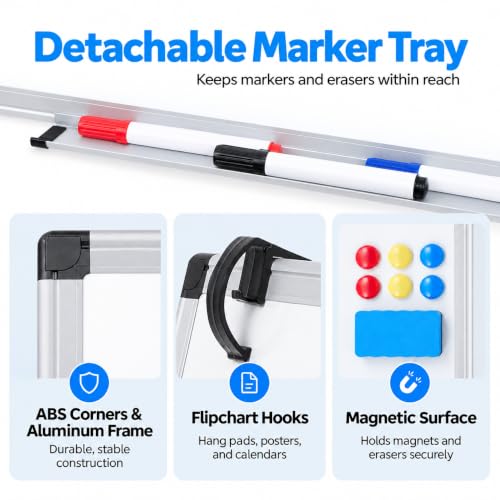 Magnetic Easel Whiteboard 36" x 24", Adjustable Tripod Stand
