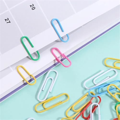 3000 Pcs Metal Paper Clips, Alloy Colored Bookmark Clips for Binding Binder Office