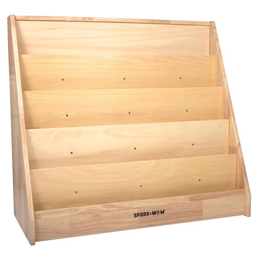Spark & Wow Toddler Bookshelf, Five Tiers, Shows Book Covers
