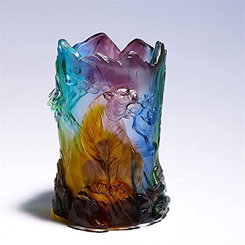 Pen Holder Pencil Holder Chinese Style Glass Pencil Office Storage Cup Office Desk Decoration Study Brush Storage Pencil Pen