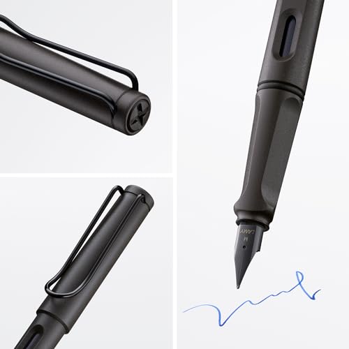 LAMY safari umbra - Fountain Pen with ergonomic grip & polished steel nib in size F - ideal for any Writing & Calligraphy - including LAMY T 10 blue cartridge - Right-Handed
