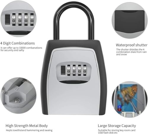 CHIPEL Safe Box with Code Security Secret Stash Car Key Lock Hidden Storage Safety Hide Locker Safes for Home Outdoor Small Cabinet