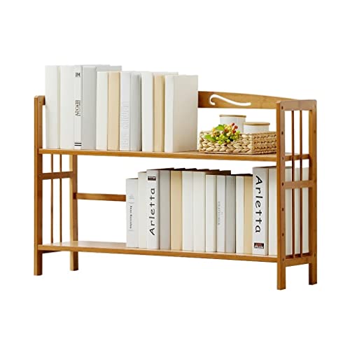 GSOUL Indoor Bookcase Organizer Desktop Bookshelf Double Storage Rack Adjustable Multifunctional Storage Rack Suitable for Home Office Desktop Bookshelf Independent Bookshelf(80cm)