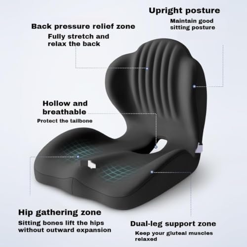 EZLQGBWKPDT The ergonomic memory foam seat and backrest cushion, with an L-shaped design, is suitable for office chairs and car seats. It is extremely comfortable and effectively improves posture