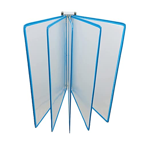 A4 Portfolio Binder, Presentation Binder, Pack of 5 Wall Mounted A4 Catalog Display Rack PVC Metal Multicolor 23x33cm(Blue)