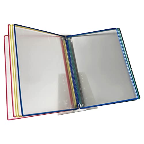 NUHSLF Wall Mount Reference Organizer - Catalog Display Rack, Metal Lectern Table | 10 A4 Pockets | for Consultation and Presentation of Documents (Multicoloured)