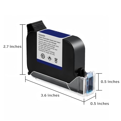 SHIHUANI 1200PDI Industrial Handheld Inkjet Printer with 6.5 Inch Touchscreen for Text QR Code Logo(Ink Cartridge 1pc)