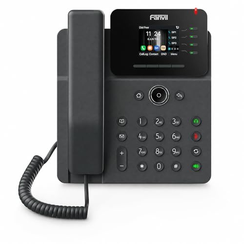 Fanvil V61G VoIP Desk Phone, 4 SIP Lines, 2.4 Inch Color LCD, Dual Gigabit Port, IEEE802.3af PoE, 6-Party Local Conference IP Telephone