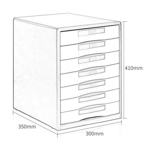 GUODDM 7-Tier Metal Drawer Organizer - Lockable Desktop File Cabinet, Small Document Storage Box For Office, Home School, For Papers Folders Supplies(B)