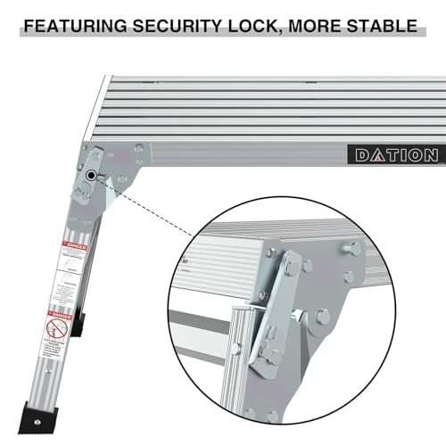 Foldable Aluminum Platform & Step Stool, Non-Slip Folding Work Bench Ladder, 330lbs Capacity, Heavy Duty Portable Stool for Painting, Car Washing, Decorating