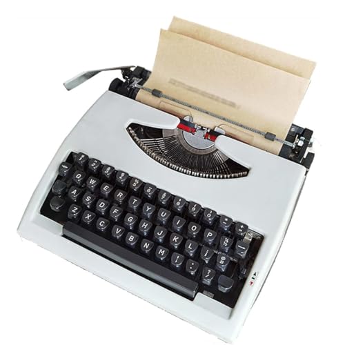 Vintage Typewriter, Classic Retro Manual Typewriter, Mechanical English Typewriter, Old-Fashioned Traditional Portable Manual Typewriter, Vintage Finish Antique Typewriters for Notes or Letters,White