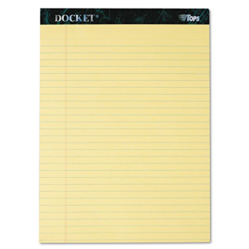 TOPS 63400 Notepads,Wide Ruled,50 Sheets,8-1/2-Inch x11-3/4-Inch,12/PK,Canary