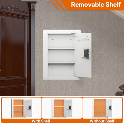 Electronic Digital Wall Hidden Safe with Keypad for Home and Business, Heavy Duty Steel Wall Mount Storage Safe for Protecting Money, Jewelry and Passports