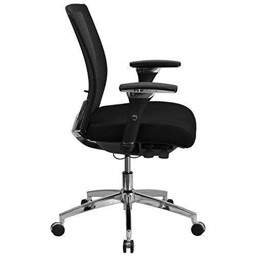 Flash Furniture HERCULES Series 24/7 Intensive Use 300 lb. Rated Black Mesh Multifunction Ergonomic Office Chair with Seat Slider