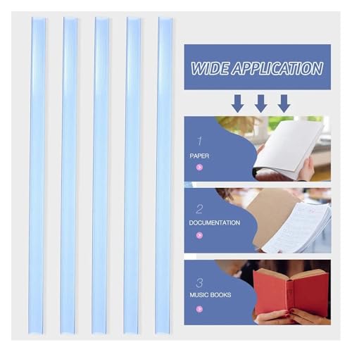 Binding Bars 20Pcs Transparent Plastic Slide Binders Strong ABS Binding Bars for Loose Leaf Paper Report Covers Spine Bar Organizer