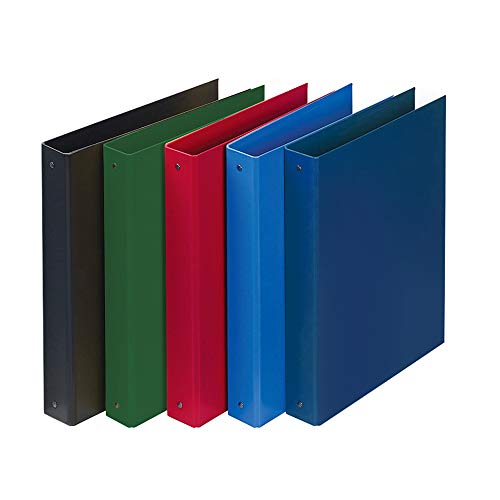 Favorit Europa Box of 10 Ring Binders, Diameter 30 mm, Size 22 x 30 cm, 2 Pieces Black/2 Pieces Red/2 Pieces Blue/2 Pieces Blue/2 Pieces Yellow/2 Pieces