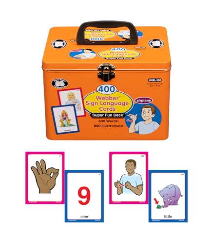 Super Duper Publications| 400 American Sign Language (ASL) Flash Cards Fun Deck | Educational Learning Resource for Children