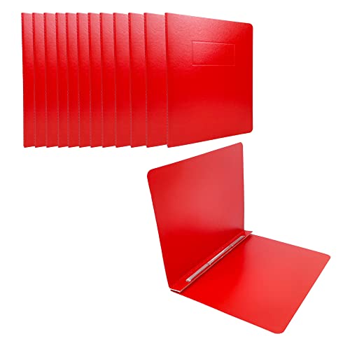 ESKEAR Fiberboard Binder, 8.5 Inch Centers, 3 Inch Capacity, Letter Size, for Pressboard Report Cover,12 per Box (Red) (Color)