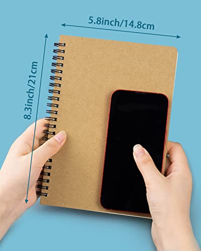 Dynta Spiral Notebooks A5 Lined 20Pcs College Ruled Journals for Work, School and Travel, Good for Students and Office 120 Pages/60 Sheets