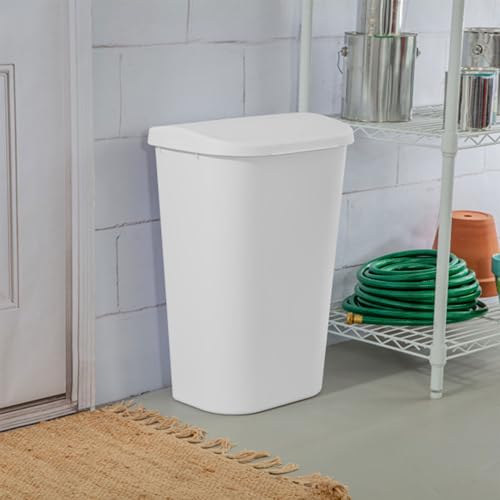 Sterilite Lift Top Wastebasket Trash Can 11.3 Gallon, White, 24-Pack