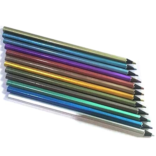 ZYQHMY 12Pcs Metallic Colored Drawing Pencils 12 Color Drawing Sketching Pencil