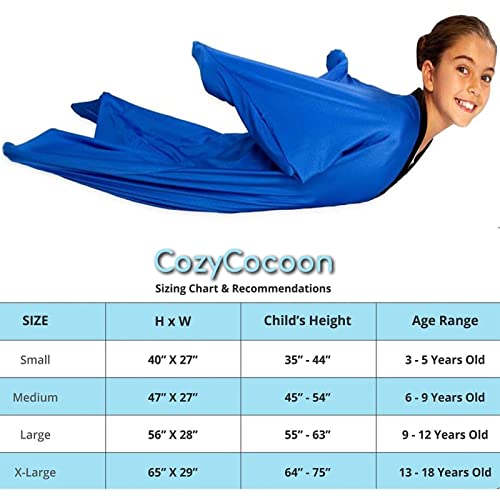 Kids Autism Sensory Body Sock Breathable Sensitivity Seamless Sox Sensory Full Body Cocoon Sock for Children & Aldult with Special Needs (Color : Sky Blue, Size : X-Large)